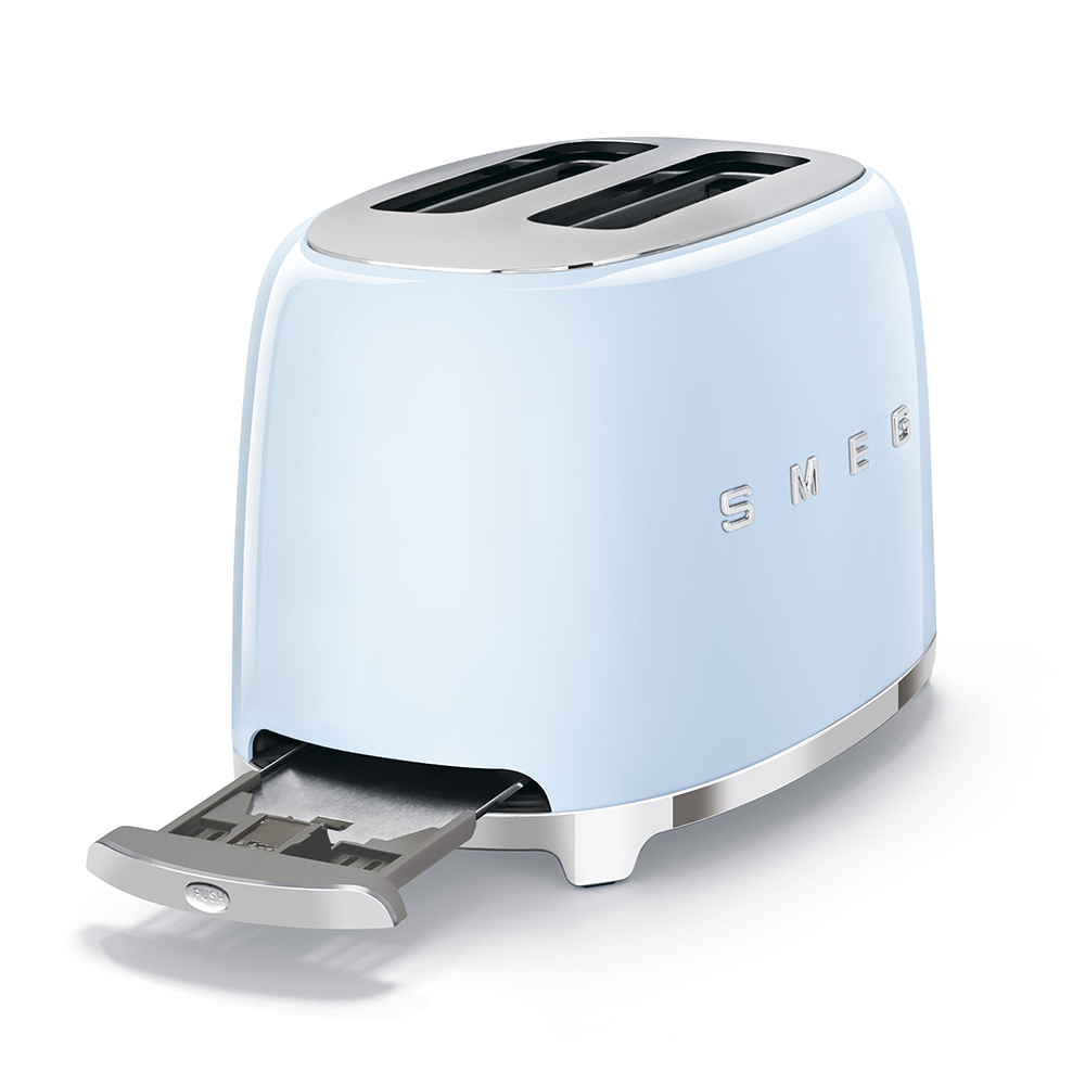 Smeg TSF01PBEU 2-Schlitz-Toaster Pastellblau 50s Style kompakt