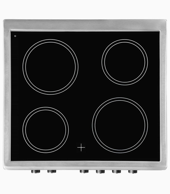 Exquisit ECM6-4 Inox |Silber, 60,5 Liter Garraum | Elektro-Standherd