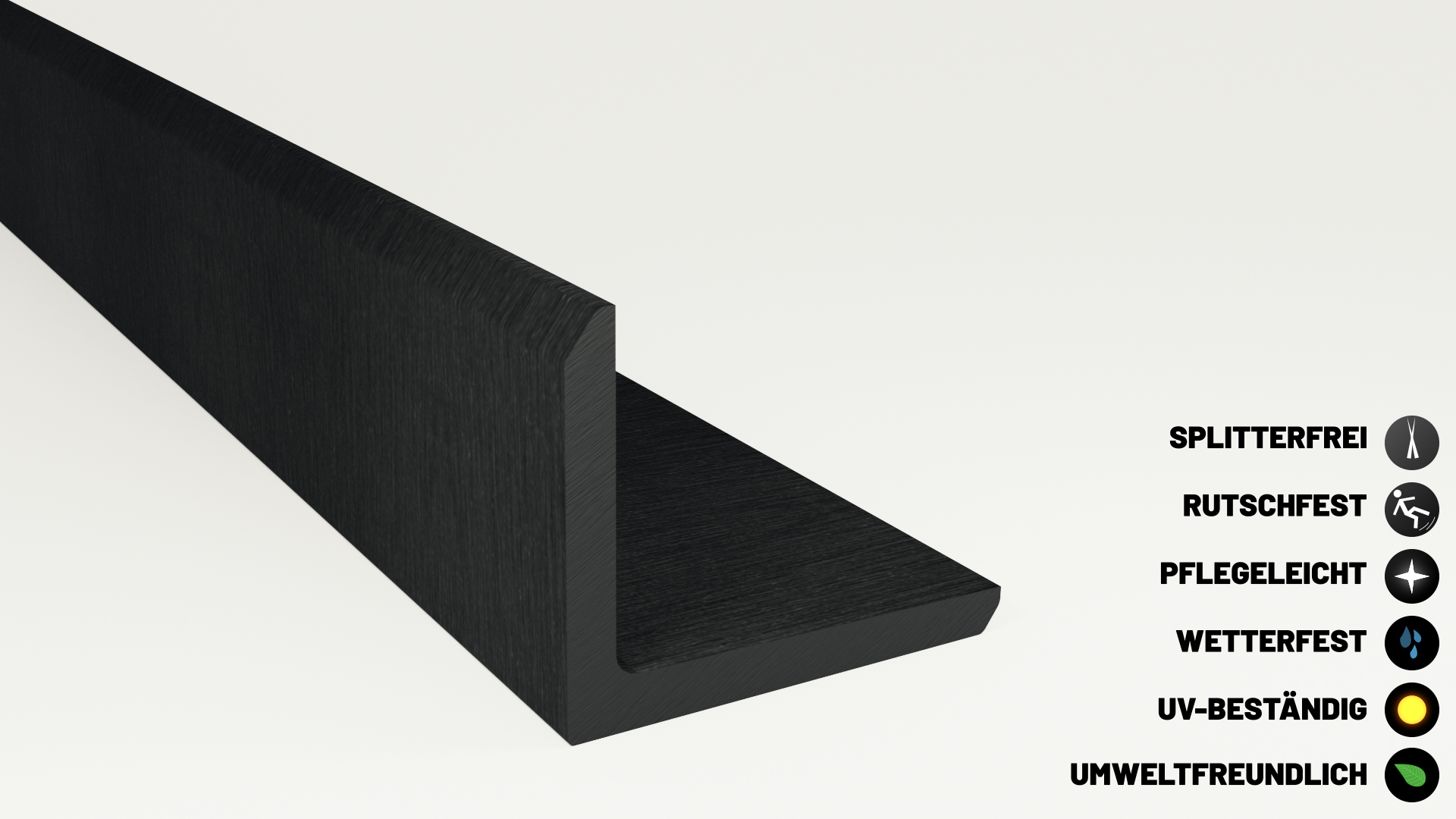 Endorphin WPC Abschlussleisten 5er Set Anthrazit 220cm Winkelprofil 5,5 x 4,5cm