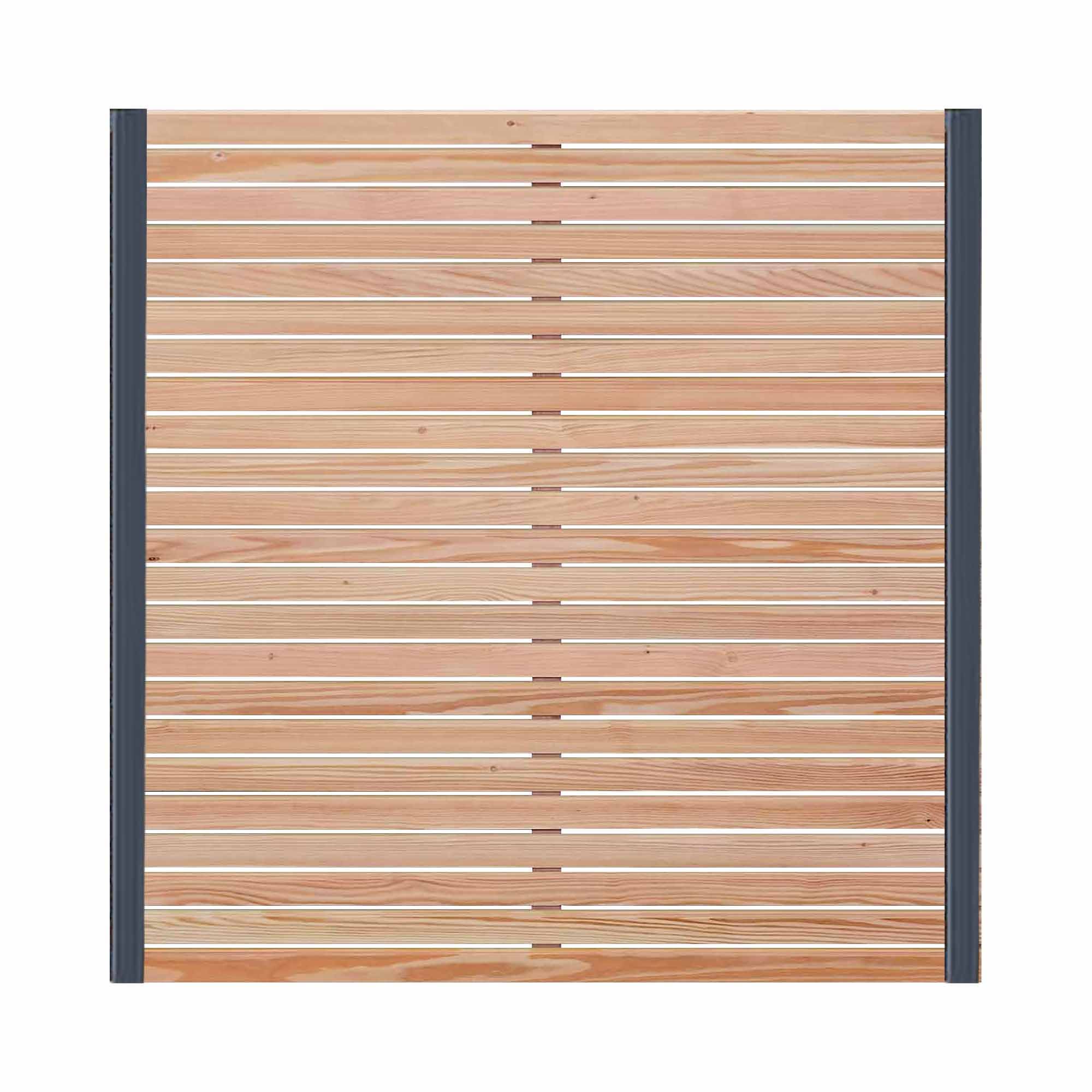 Endorphin Rhombus-Sichtschutzzaun Lärche | 4x Elemente [180x180cm] & 5x Alu-Pfosten [7x7x235cm]