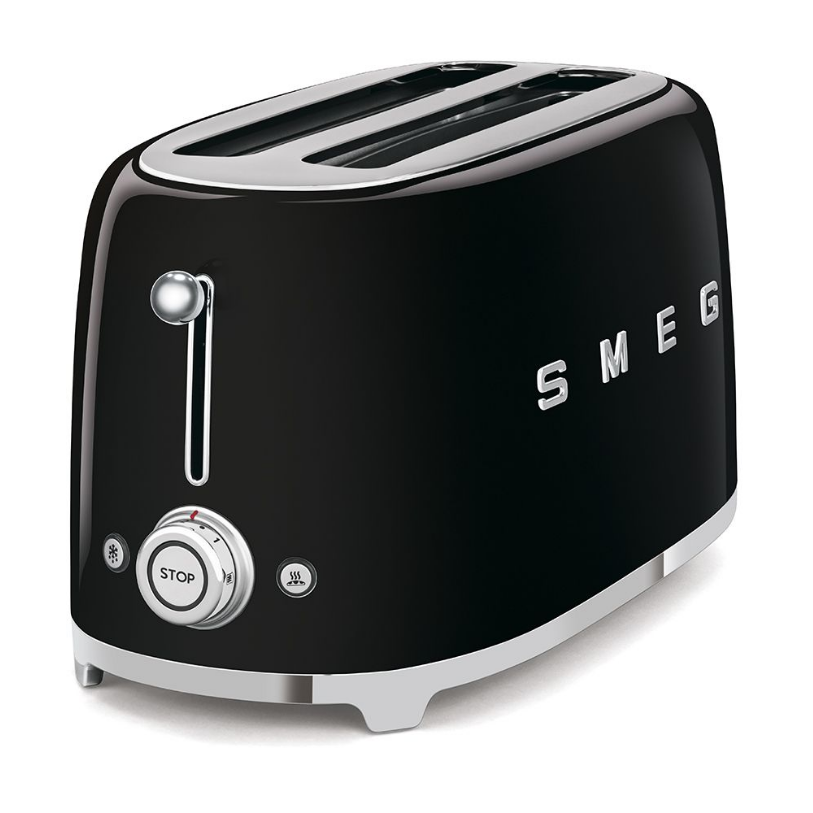 Smeg TSF02BLEU 4-Scheiben-Toaster schwarz 50`s Style Aussteller