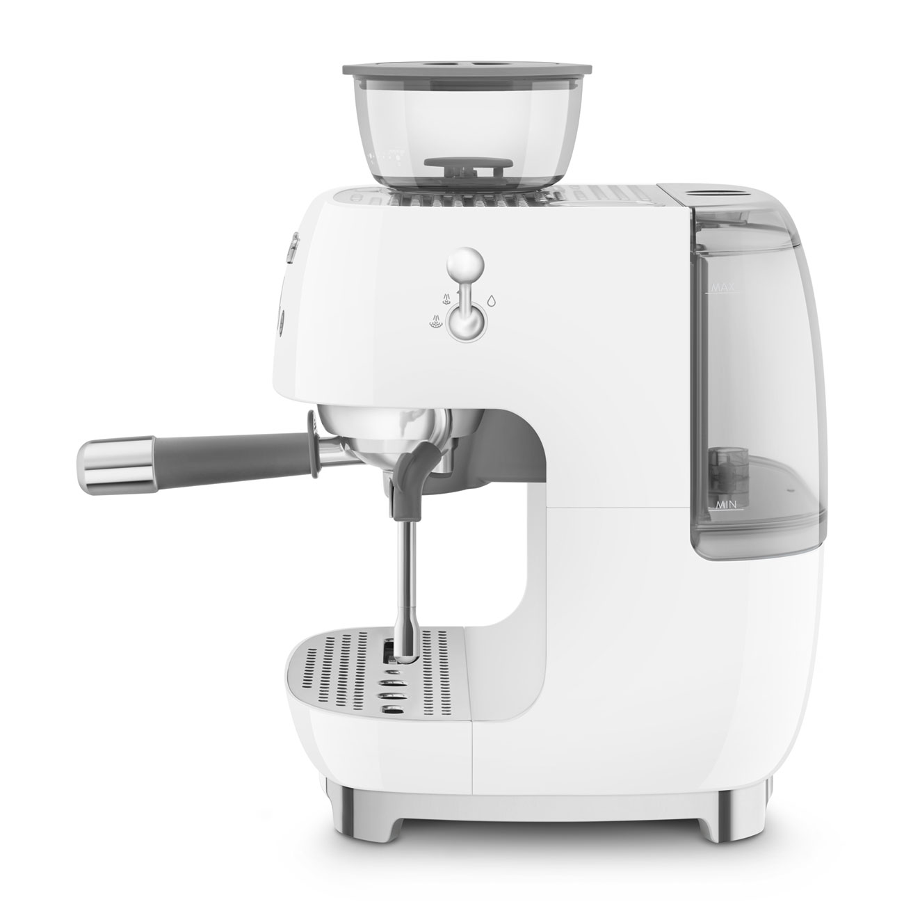 Smeg EGF03WHEU Espressomaschine mit Mahlwerk weiß 50`s Style Jubiläumsaktion - 60 Monate Geräteschutz