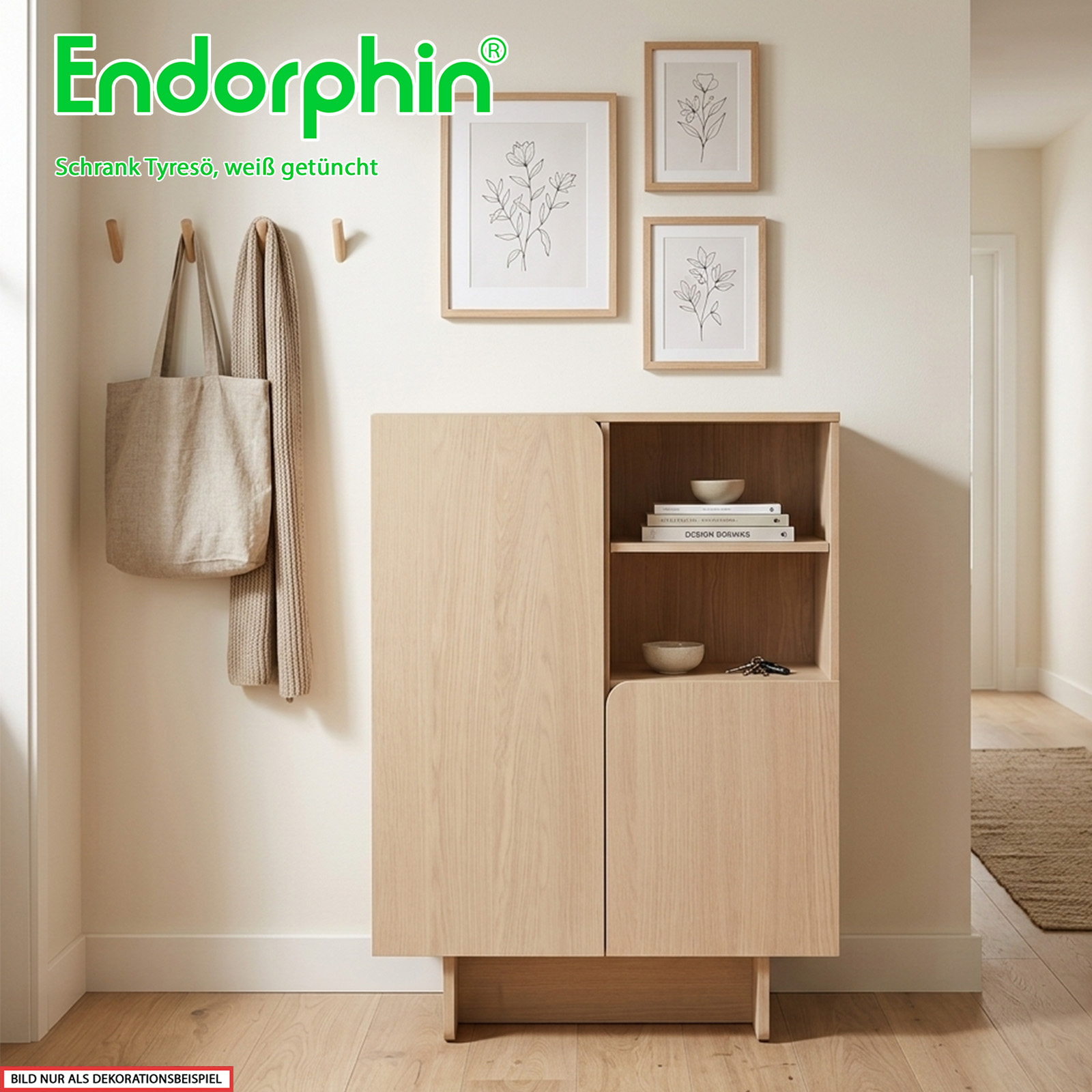 Endorphin Tyresö Highboard weiss getüncht