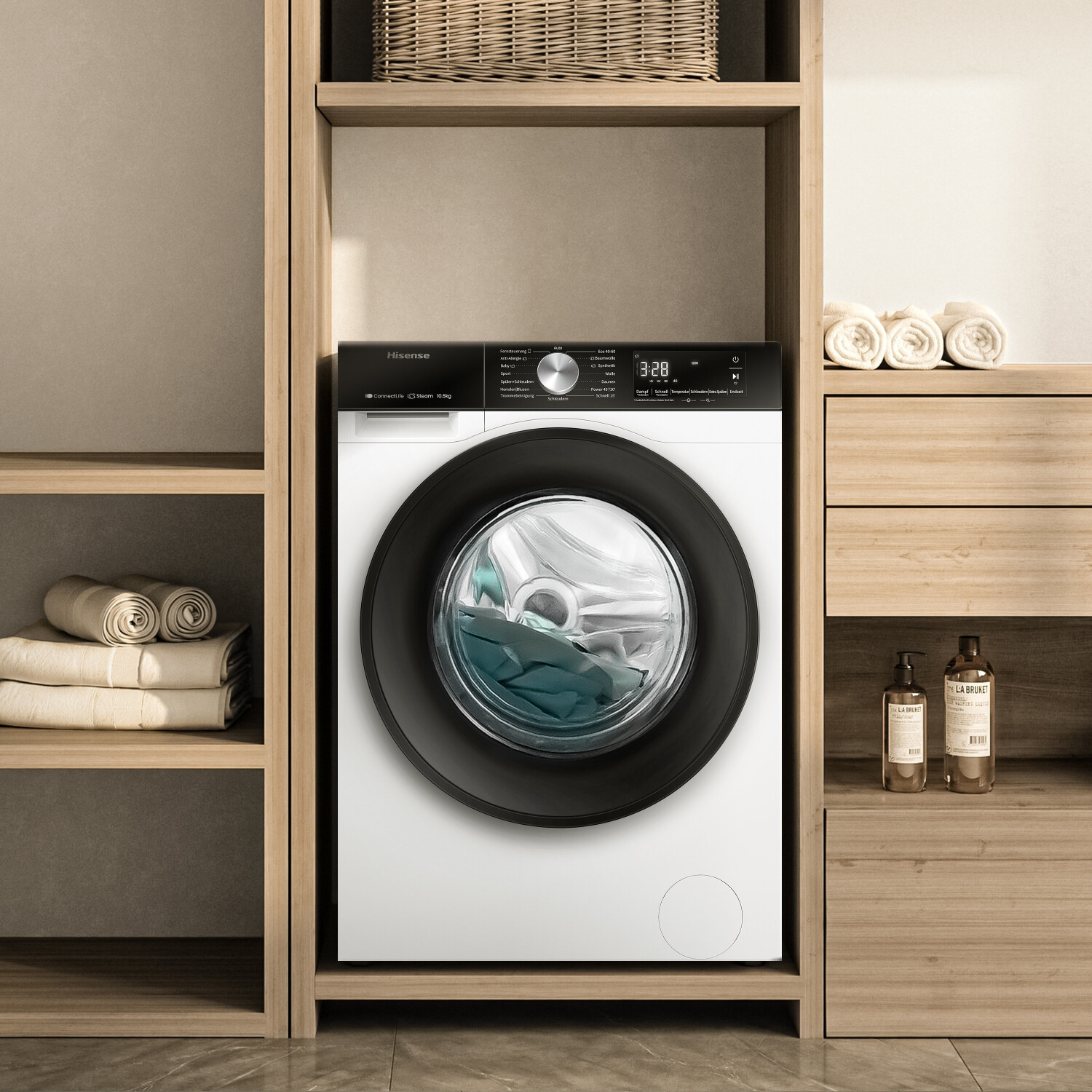 Hisense WF3S1043BW3 Waschmaschine 10KG, 1400u/min, EEK: A, Dampffunktion