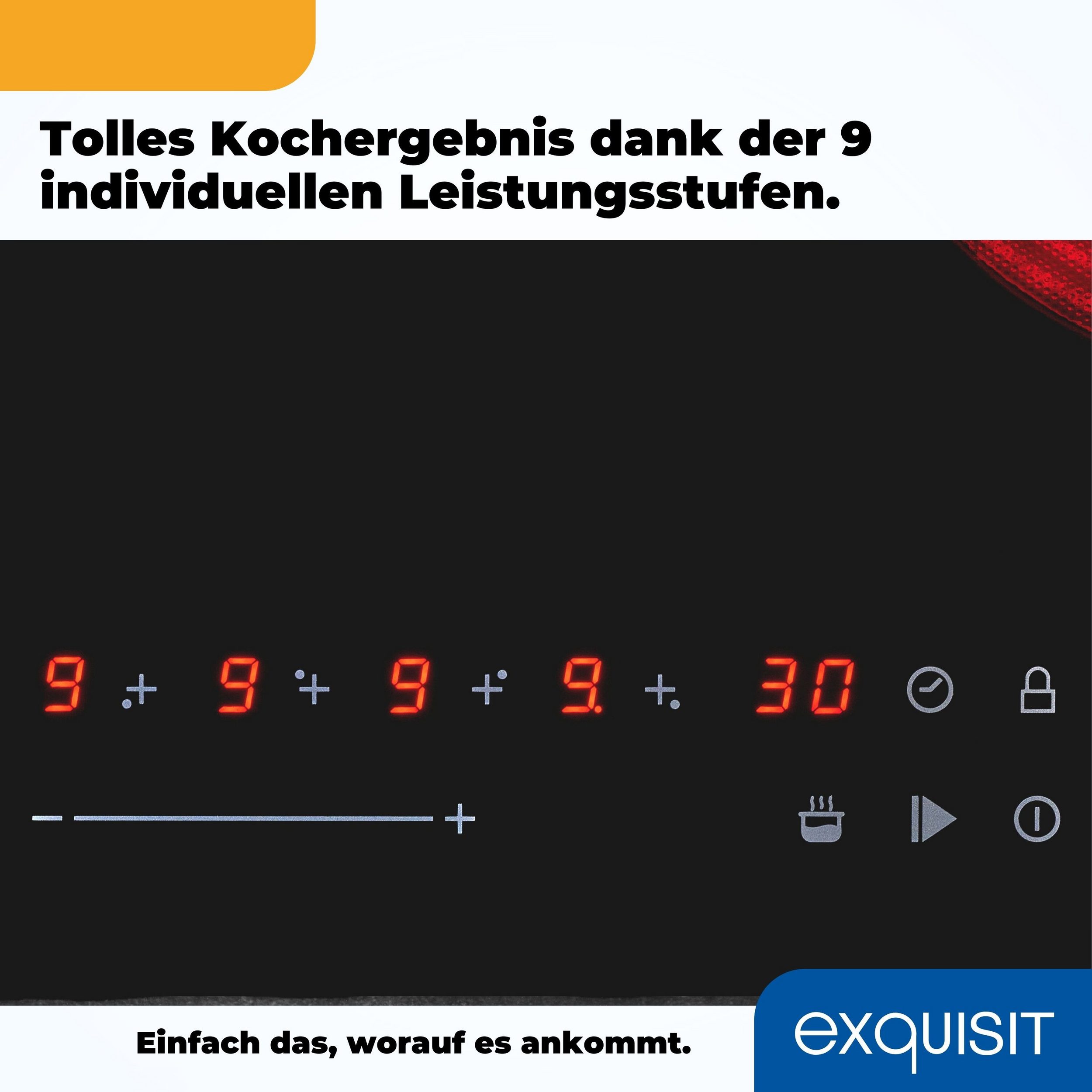 Exquisit EKC600-380 Autarkes Glaskeramikkochfeld, 59cm breit, TouchControl, 4 Kochstellen
