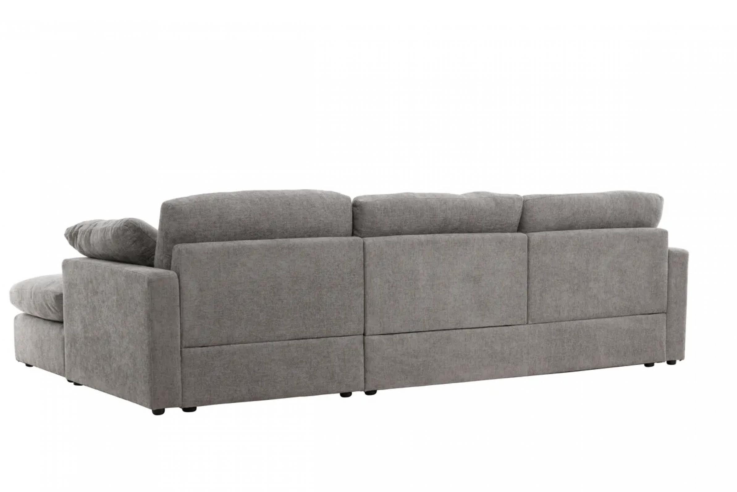 Venture Design Amalfi Chaiselongue-Sofa 6 Zierkissen links in grau
