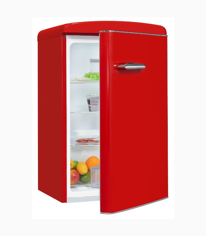 Exquisit RKS120-V-H-160E Retro Vollraumkühlschrank Rot