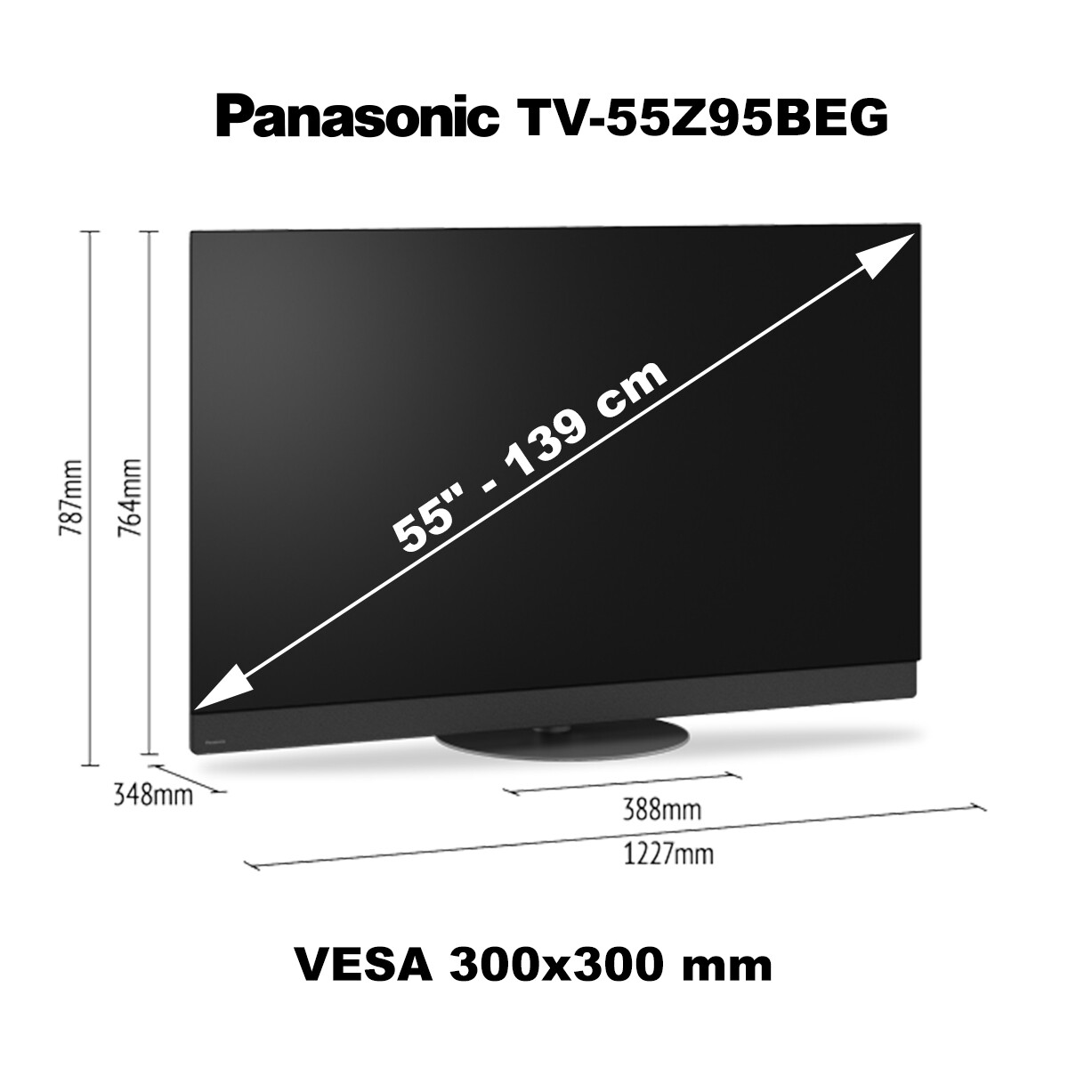 Panasonic TV-55Z95BEGA RGB-Tandem-OLED-TV 144Hz, 65 Zoll black metallic