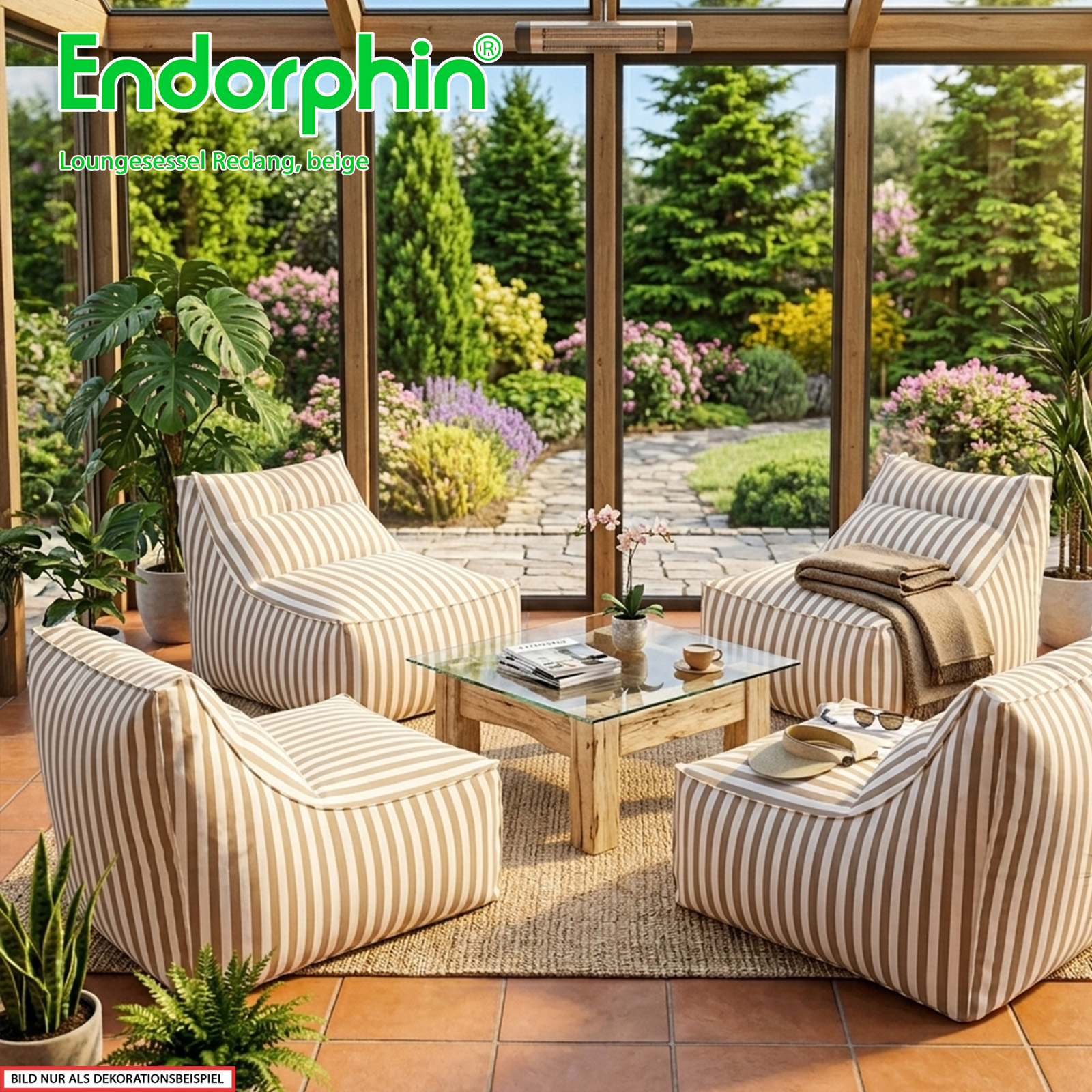 Endorphin Loungesessel Redang Beige, Gartenmöbel, Indoor Outdoor Möbel