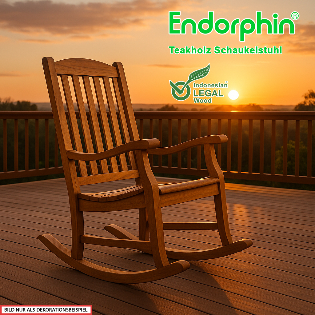 Endorphin Teakholz Schaukelstuhl – stilvolle Entspannung indoor & outdoor