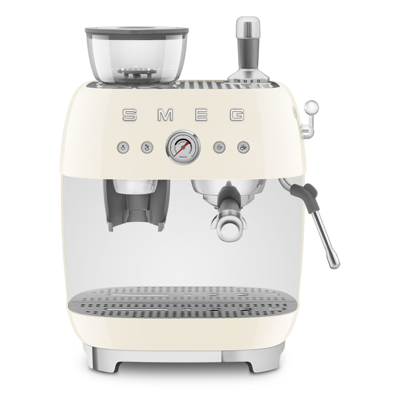 Smeg EGF03CREU Espressomaschine mit Mahlwerk creme 50`s Style Jubiläumsaktion - 60 Monate Geräteschutz