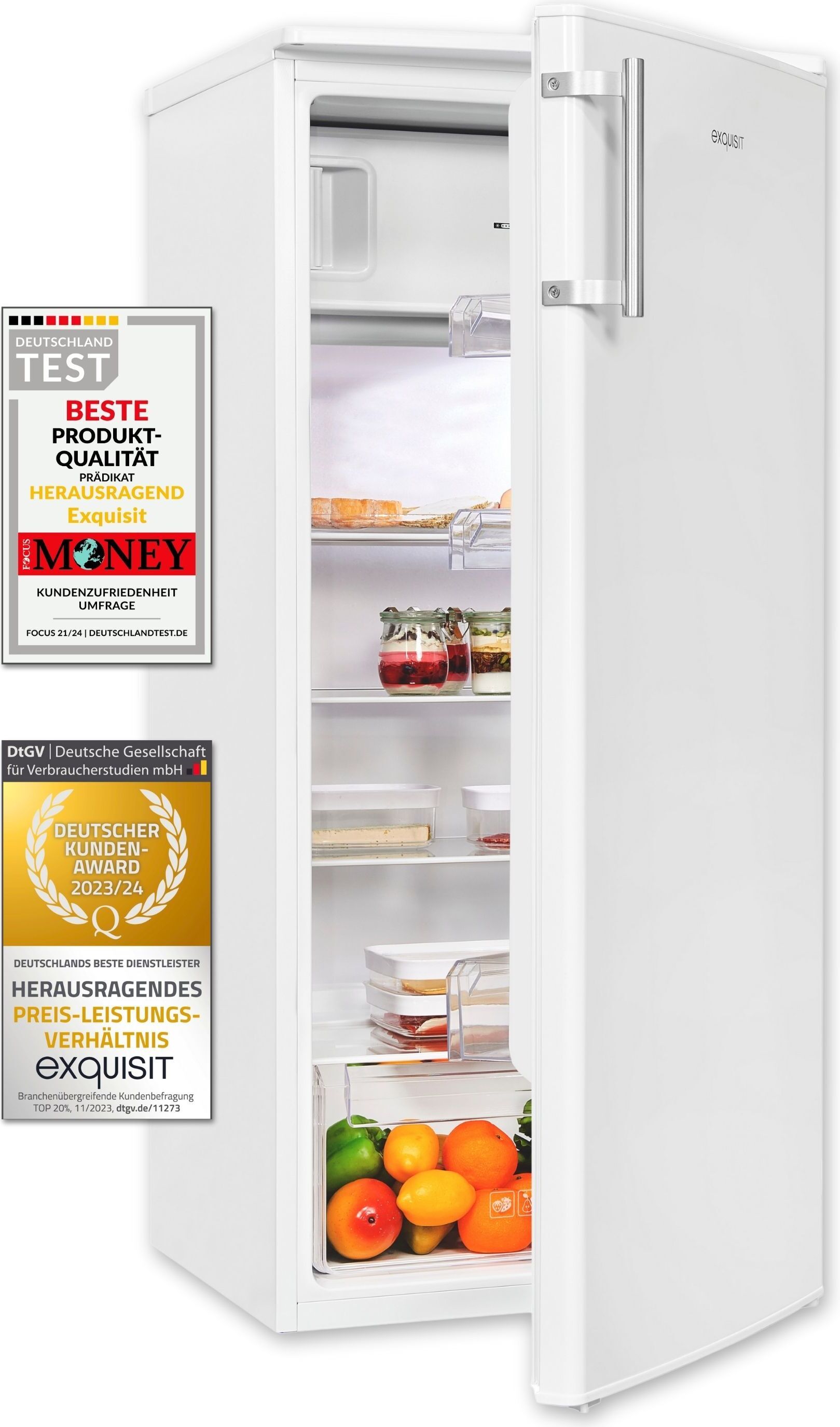 Exquisit KS185-4-HE-040E weiss | 190 L | Kühlschrank mit Gefrierfach