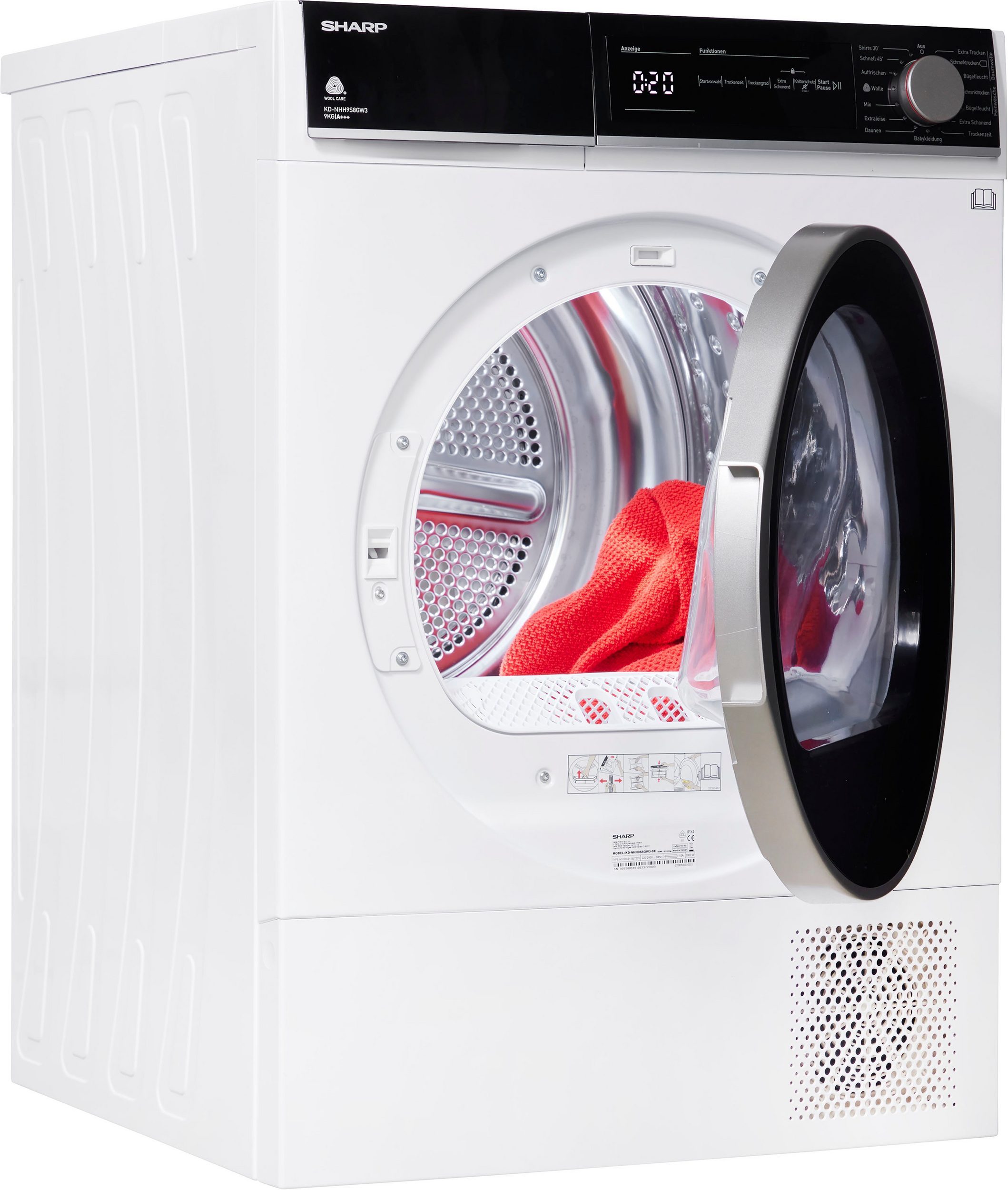 Sharp KD-NHH9S8GW3-DE Wärmepumpentrockner 9 kg