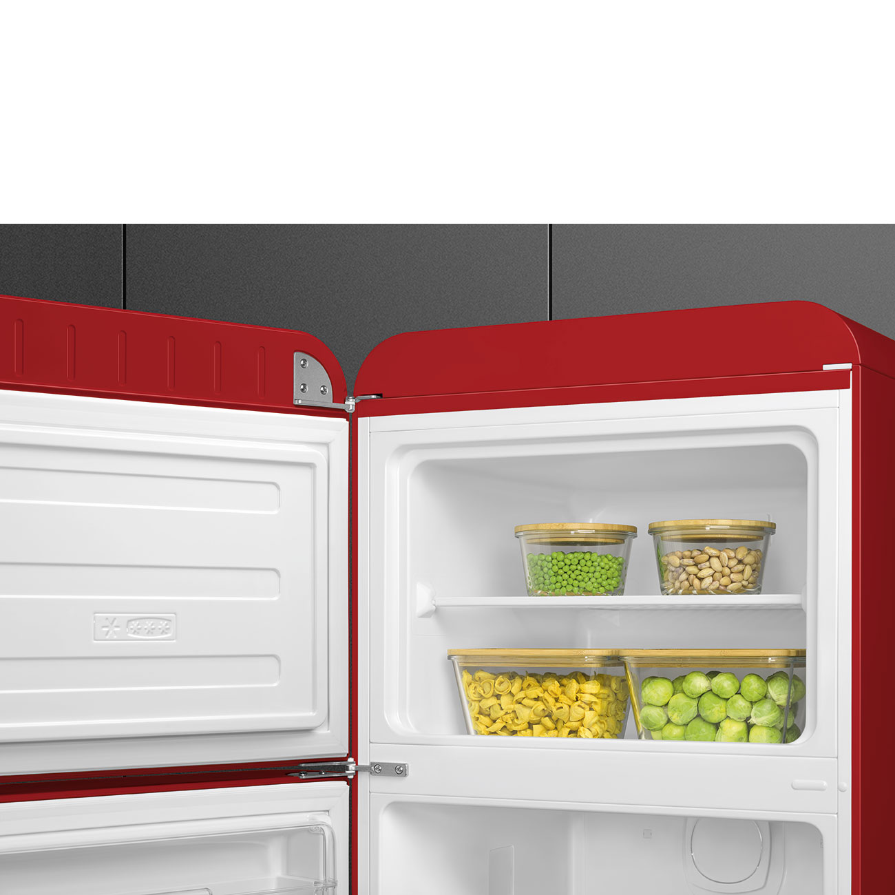 Smeg FAB30LRD5 Kühl-/Gefrierkombination Linksanschlag Rot 50s Style, EEK: D