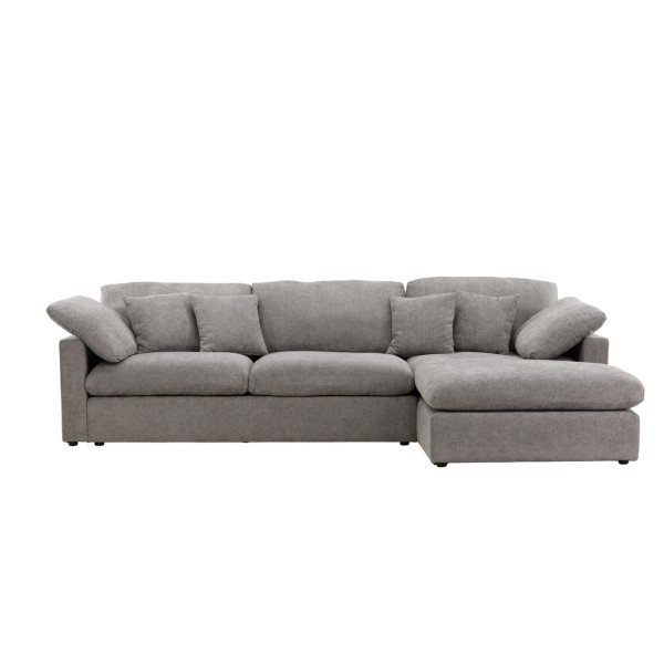 Endorphin Ecksofa Amalfi dunkelgrau, Ottomane flexibel montierbar