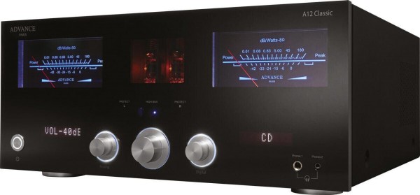 Advance Paris Paris A12 Classic schwarz Streamingverstärker mit Röhrenvorstufe Aussteller