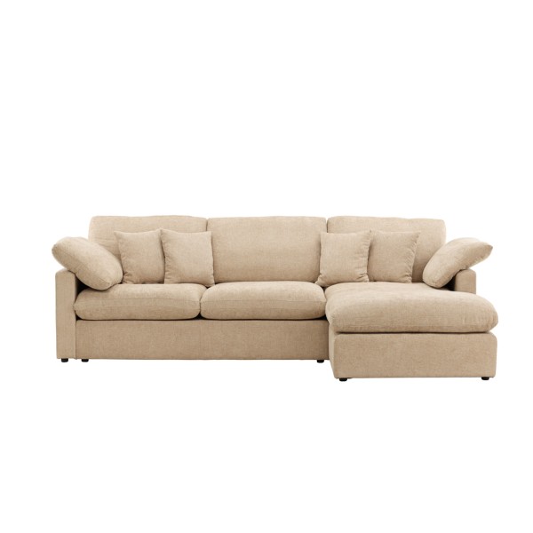 Endorphin Ecksofa Amalfi sand, Ottomane flexibel montierbar