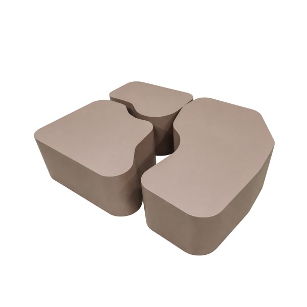 Endorphin Nordland Couchtisch, 3-teilig, MDF, Braun