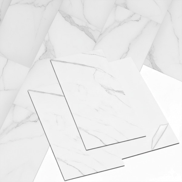 Endorphin Vinylboden selbstklebend Steinoptik weißer Marmor FV8053-1 2,97qm