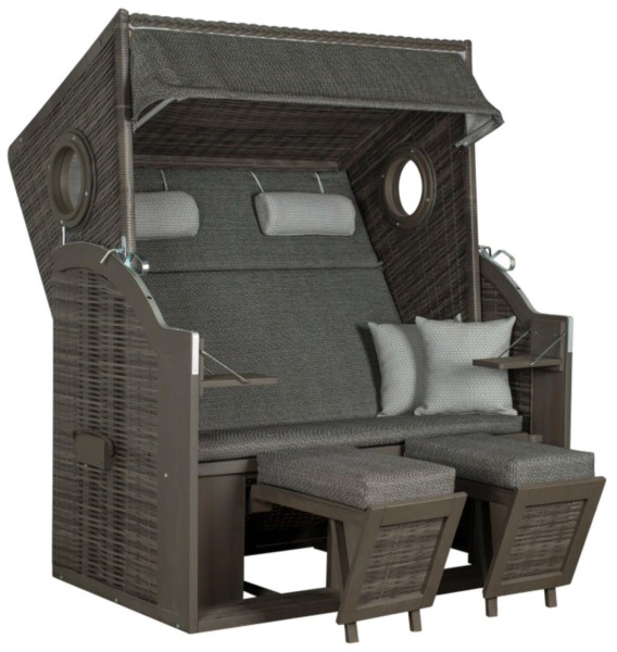 deVries Strandkorb deVries PURE® Wave XL PE grey Des. 514