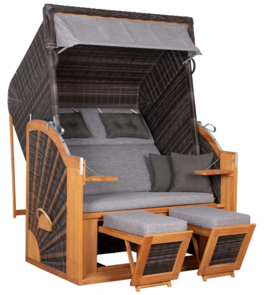 deVries Strandkorb deVries PURE® Classic XL SUN PE stone grey Des.466