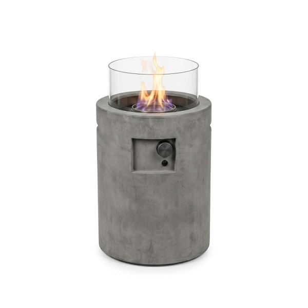 Venture Design Feuerkorb Kea in grau, Stilvolle Gas-Feuerstelle aus Faserzement