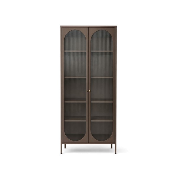 Endorphin Schrank Lima Braun – Moderner Stahlschrank mit Riffelglas