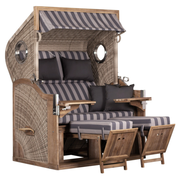 deVries Strandkorb "TRENDY PURE GREENLINE 175XL" PE ant. wh. Des. 755