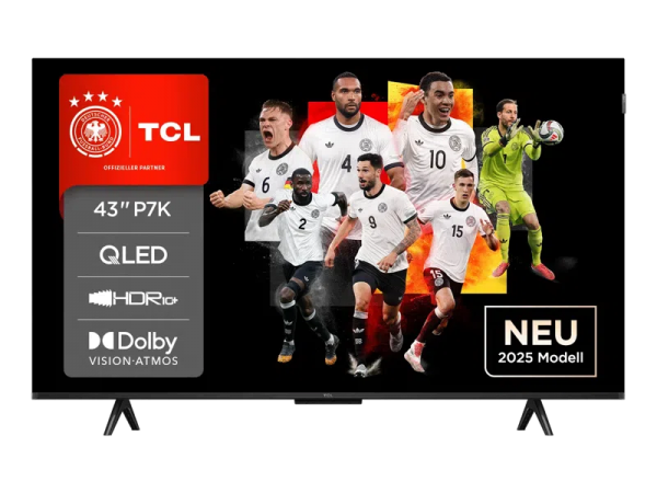 TCL 43P7K QLED TV (Flat, 43 Zoll / 109 cm, UHD 4K, SMART TV)