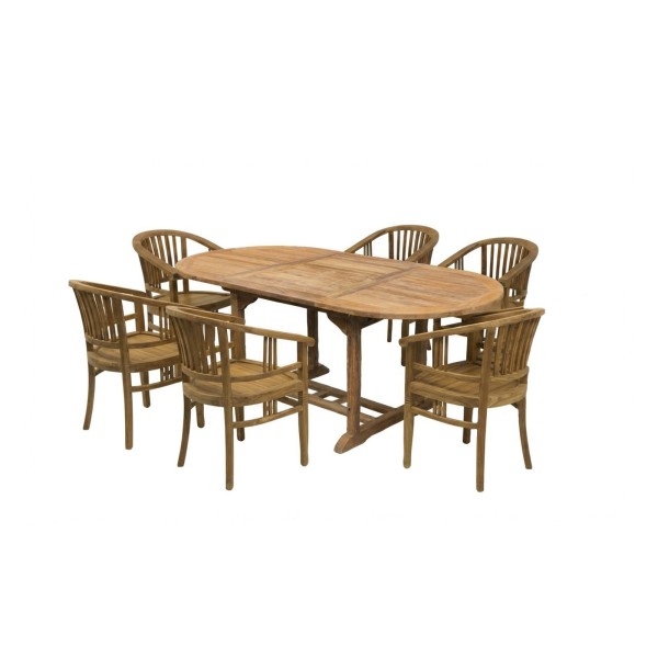 Endorphin Premium Teak-Gartenset “Java Extend” – 7 tlg.