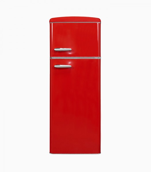 Exquisit RKGC270-45-H-160E Retro Kühl-/Gefriekombination Rot 206L