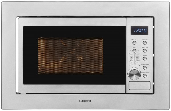 Exquisit EMW20-DG-020 Inox, Einbau-Mikrowelle, 20L, 1300W