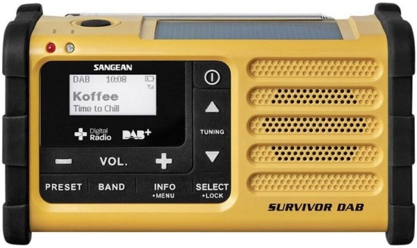 Sangean MMR-88 DAB+ gelb Notfall/Kurbel/Solar Radio