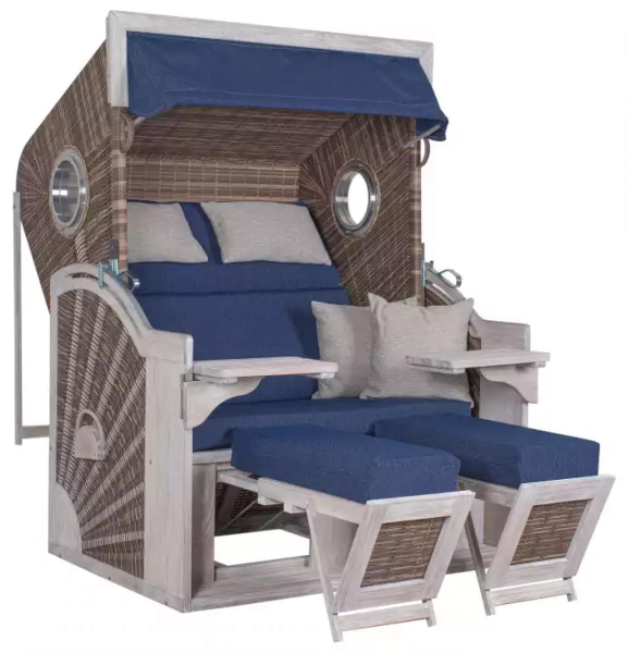 deVries Strandkorb deVries PURE® Seaside XL PE white kubu Des. 504