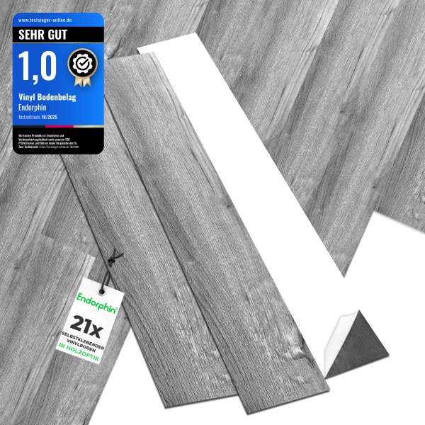 Endorphin Vinylboden selbstklebend in Holzoptik Dunkelgrau 2,93qm
