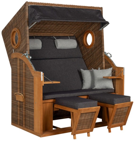 deVries Strandkorb deVries PURE® Wave XL PE griseum Des. 513