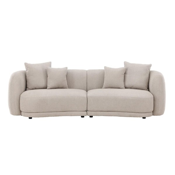 Endorphin Cielo 3-Sitzer-Design-Sofa, Beige, Bouclé-Stoff, inkl. Kissen