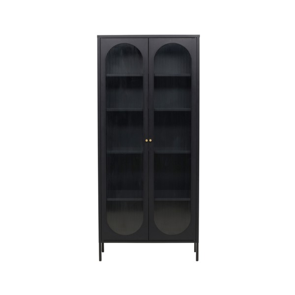 Endorphin Schrank Lima Schwarz – Moderner Stahlschrank mit Riffelglas