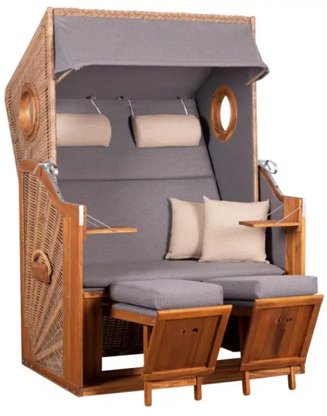 deVries FSC®-zertifizierter Strandkorb Trend 45 PE walnut Dessin 751