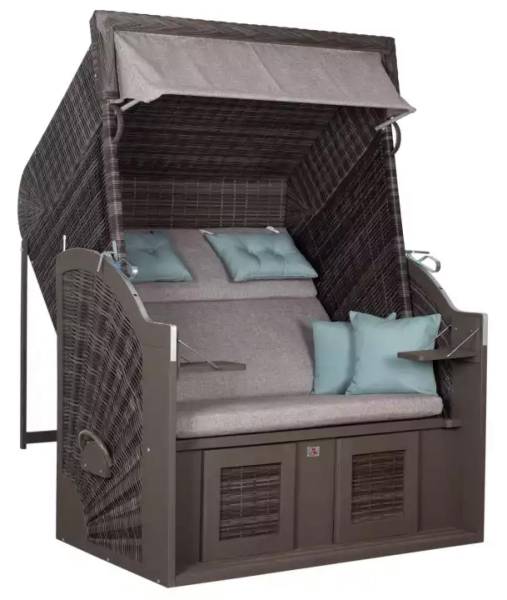 deVries Strandkorb deVries PURE® Classic XL SUN PE stone grey Des. 488