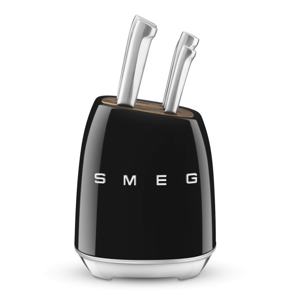 SMEG KBSF02BL Messerblock-Set (6 tlg.) Gehäuse: Carbonstahl 50s Style Schwarz