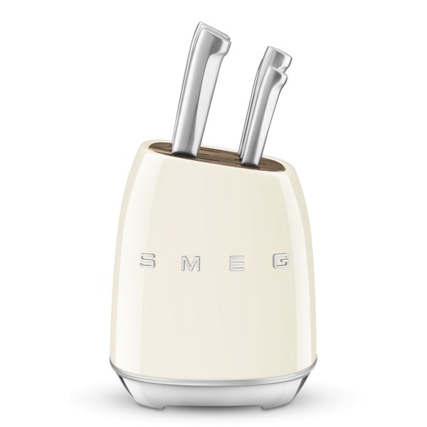 SMEG KBSF02CR Messerblock-Set (6 tlg.) Gehäuse: Carbonstahl 50s Style Creme