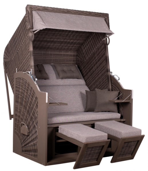 deVries Strandkorb PURE® Classic XL SUN PE stone grey Des. 466