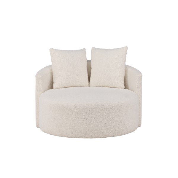 Endorphin 2er Sofa Kelso – in weiß, Exklusives Designer-Sofa mit Teddy-Bezug