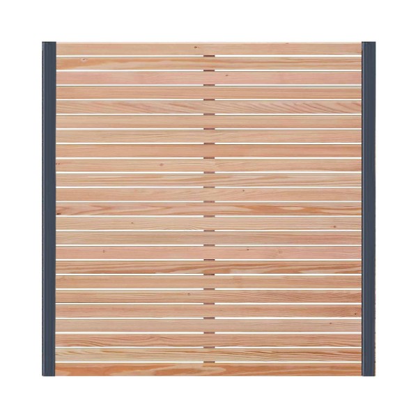 Endorphin Rhombus-Sichtschutzzaun Lärche | 2x Elemente [180x180cm] &amp; 3x Alu-Pfosten [7x7x235cm]