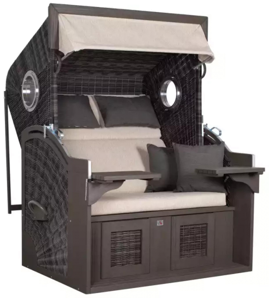 deVries Strandkorb deVries PURE® Seaside XL PE stone grey Dessin 500