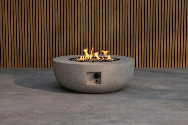 Venture Design Feuerkorb Kea 91 in grau, Stilvolle Gas-Feuerstelle aus Faserzement