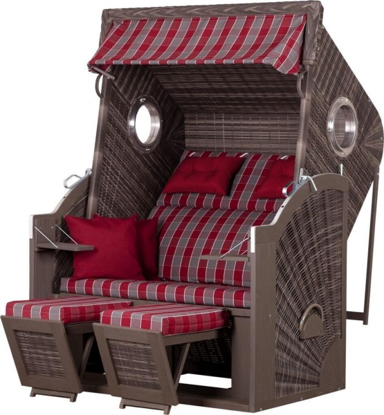 deVries Strandkorb "deVries PURE® CLIFF XL SUN" PE stone grey Des. 472