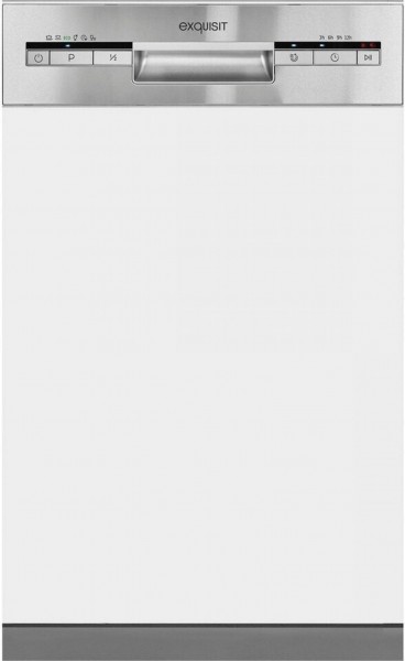 Exquisit EGSP1009-E-030E Edelstahl, Teilintegrierbarer Geschirrspüler, 9 Maßgedecke