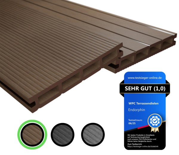Endorphin ® 10m² Braun WPC Terrassendielen Komplettset